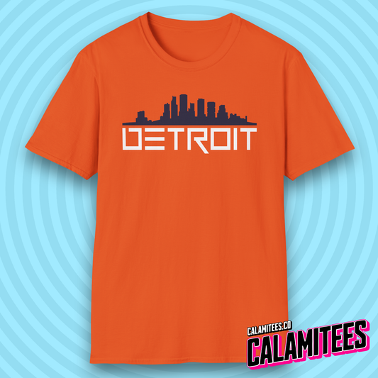 Detroit Skyline Graphic With Detroit Sports Accent Colors T-Shirt