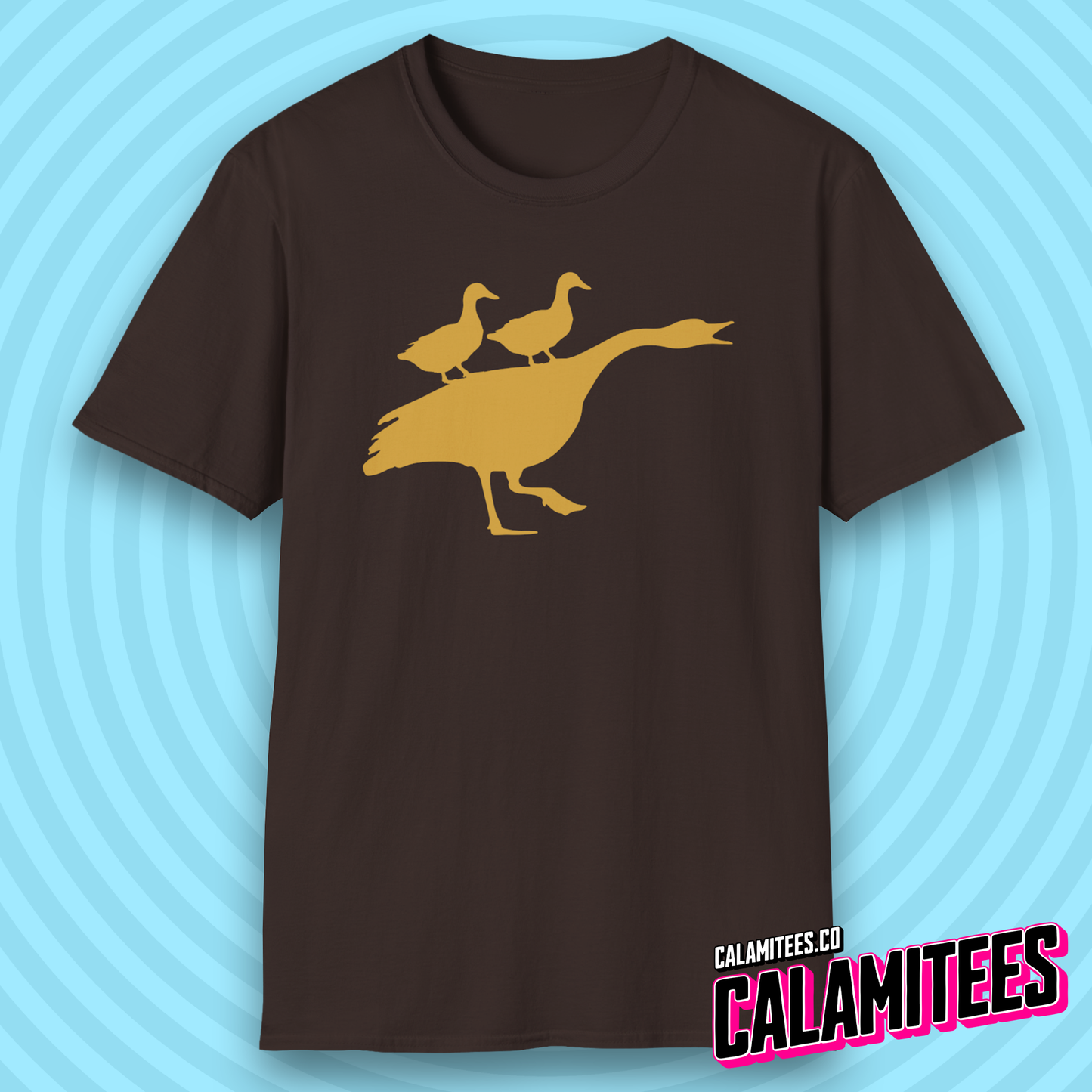 Duck Duck Goose Two Ducks Riding a Honking Goose Funny T-Shirt