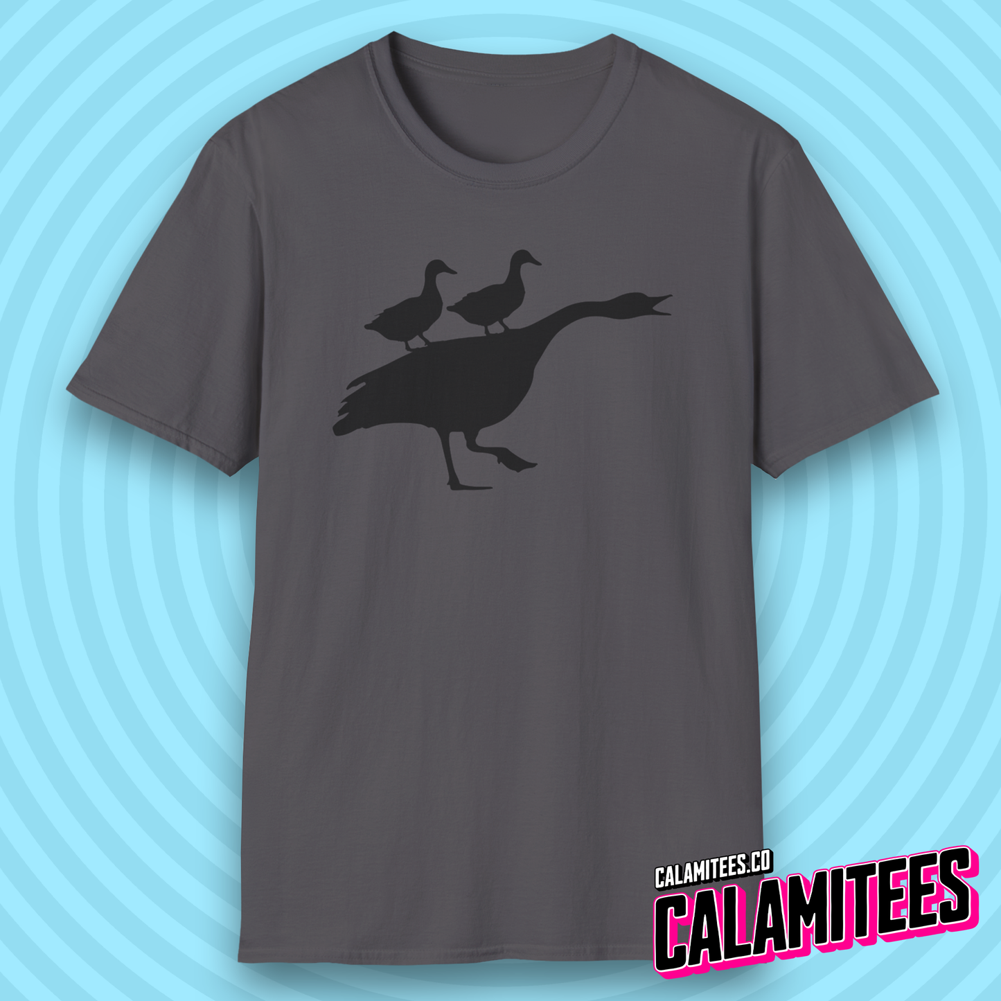 Duck Duck Goose Two Ducks Riding a Honking Goose Funny T-Shirt