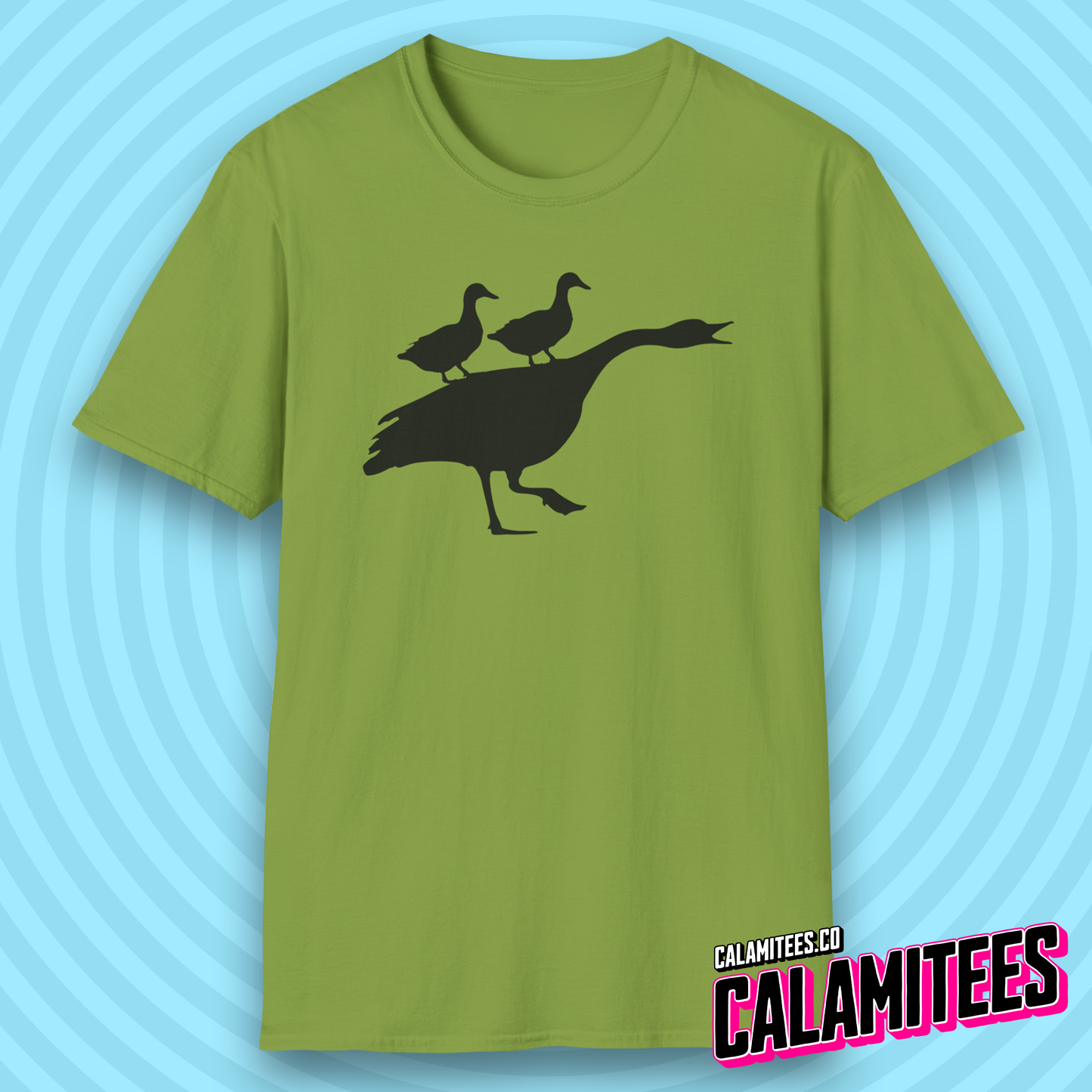 Duck Duck Goose Two Ducks Riding a Honking Goose Funny T-Shirt