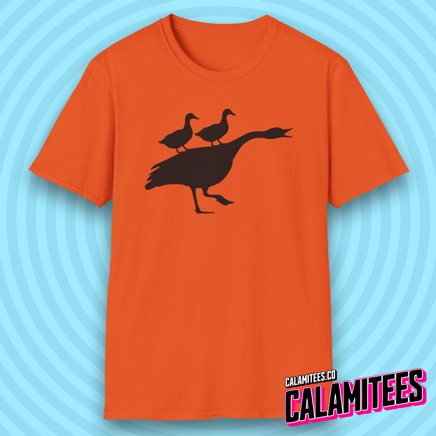 Duck Duck Goose Two Ducks Riding a Honking Goose Funny T-Shirt