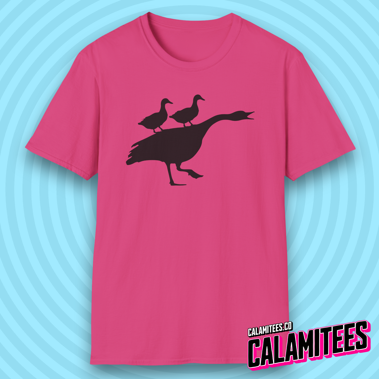 Duck Duck Goose Two Ducks Riding a Honking Goose Funny T-Shirt