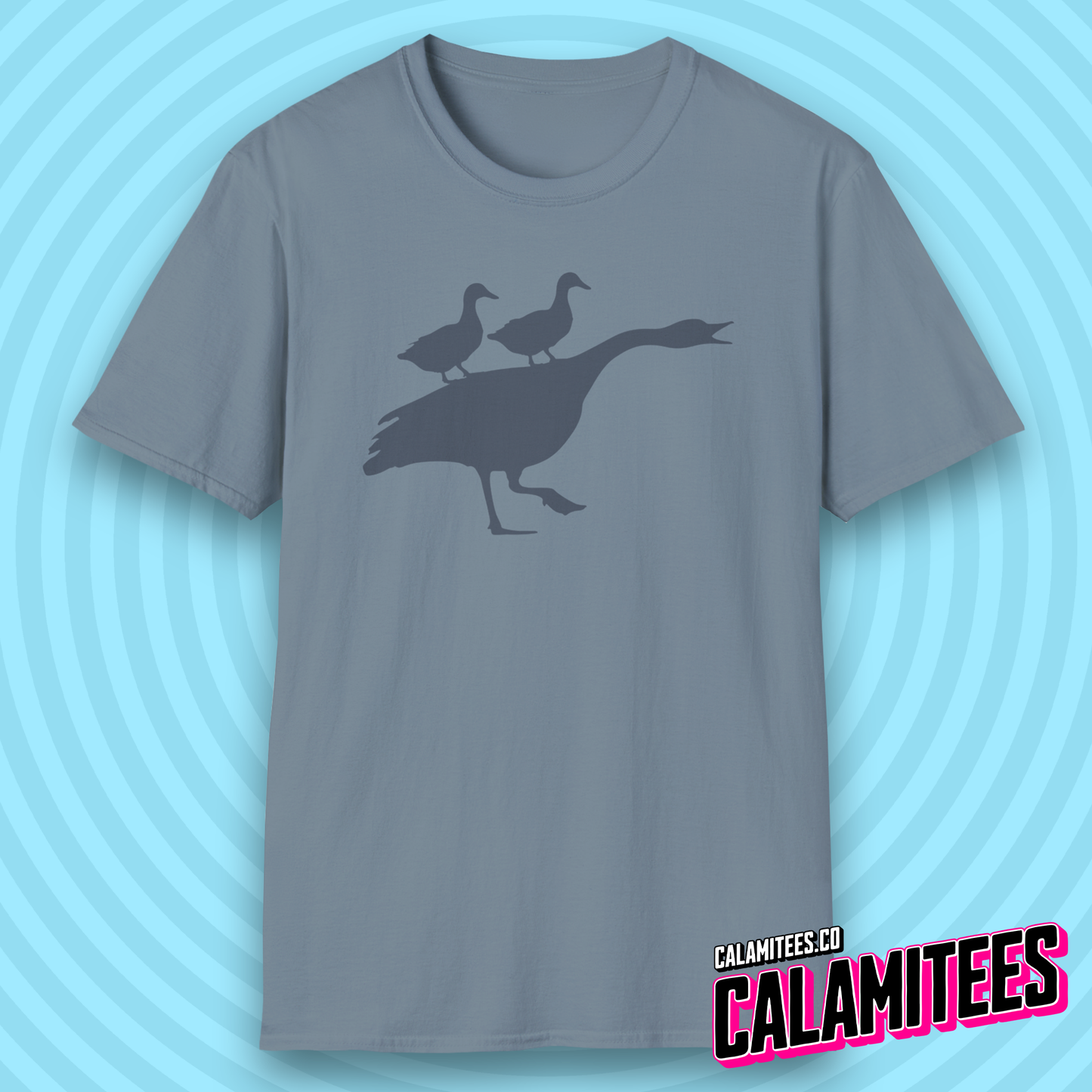 Duck Duck Goose Two Ducks Riding a Honking Goose Funny T-Shirt