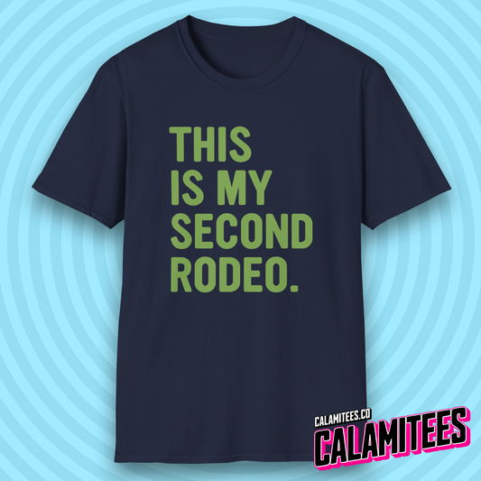 This Is My Second Rodeo Sarcastic Bold Type Funny T-Shirt
