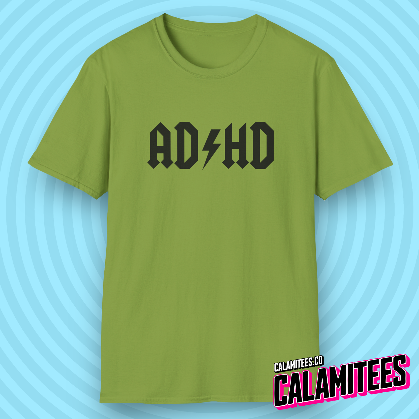 ADHD AD/HD ACDC AC/DC Parody Logo Graphic Tee for people with Attention Deficit Disorder ADHD humor t-shirt