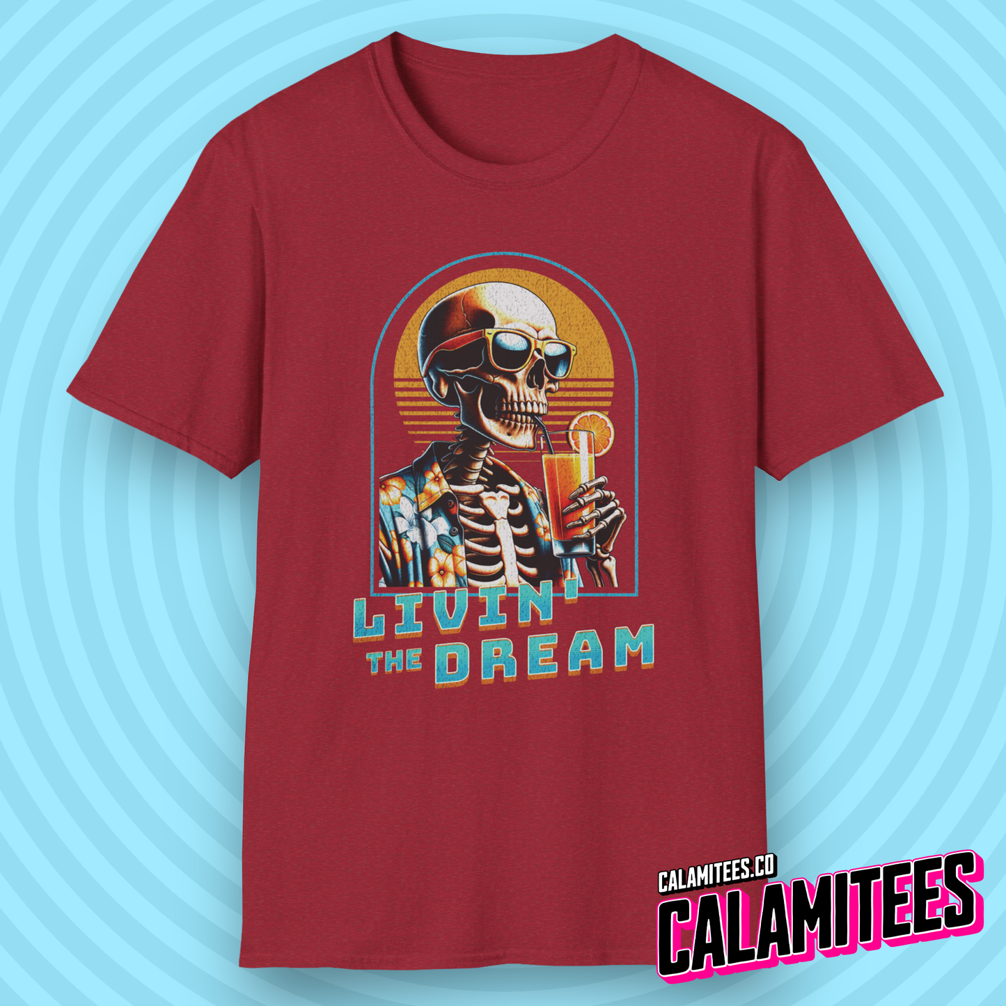 Livin' The Dream Tropical Skeleton T-Shirt