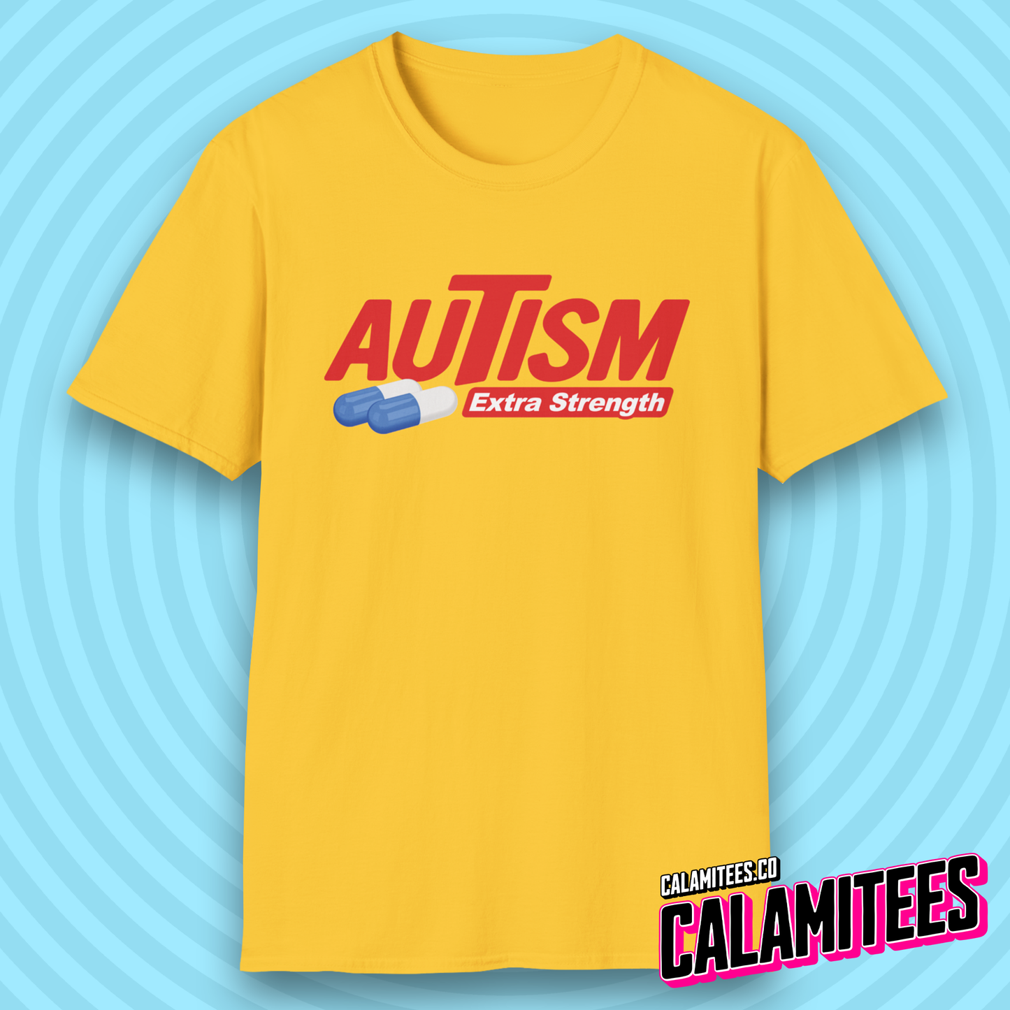 Autism Extra Strength Autistic Humor Parody Logo T-Shirt