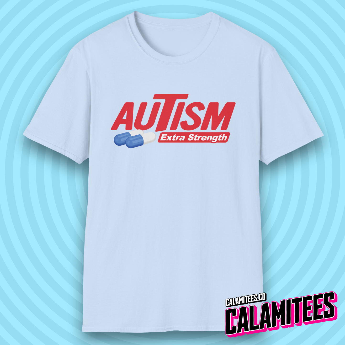 Autism Extra Strength Autistic Humor Parody Logo T-Shirt
