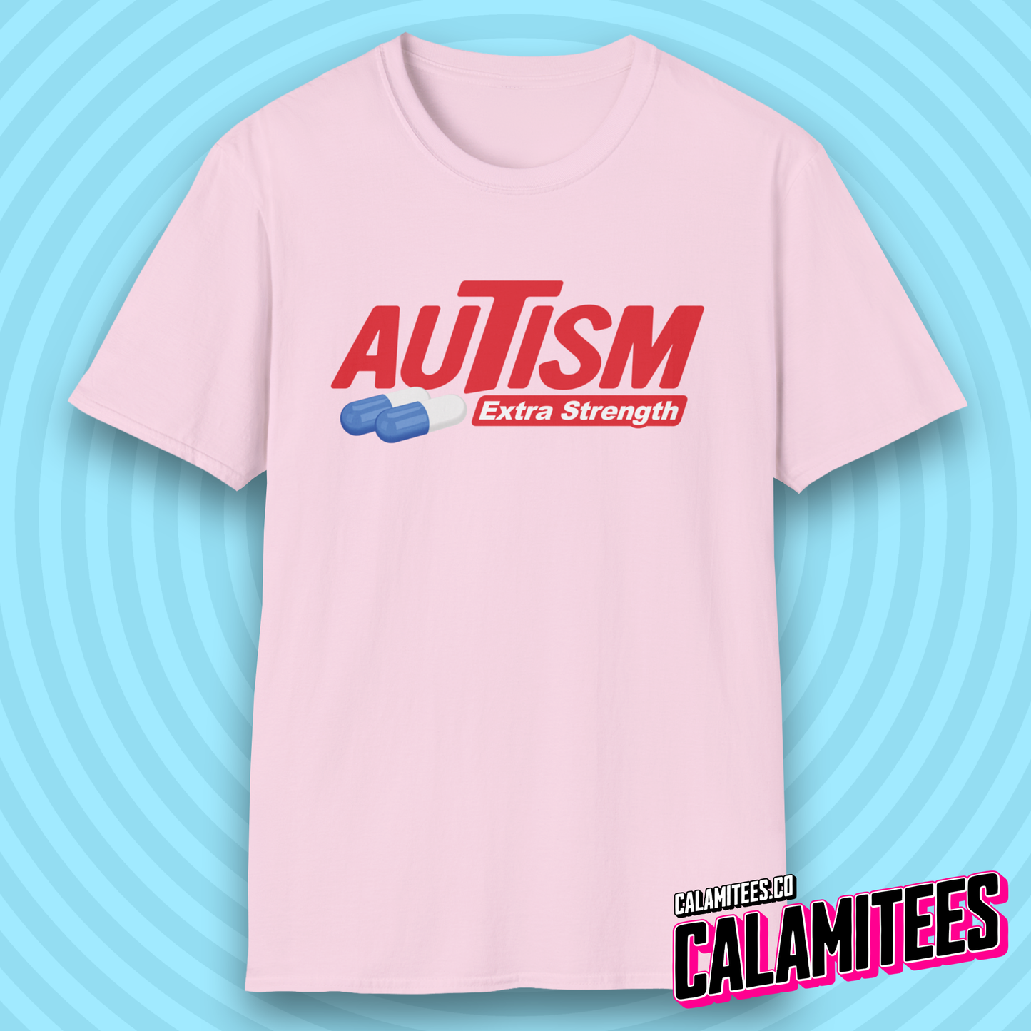 Autism Extra Strength Autistic Humor Parody Logo T-Shirt