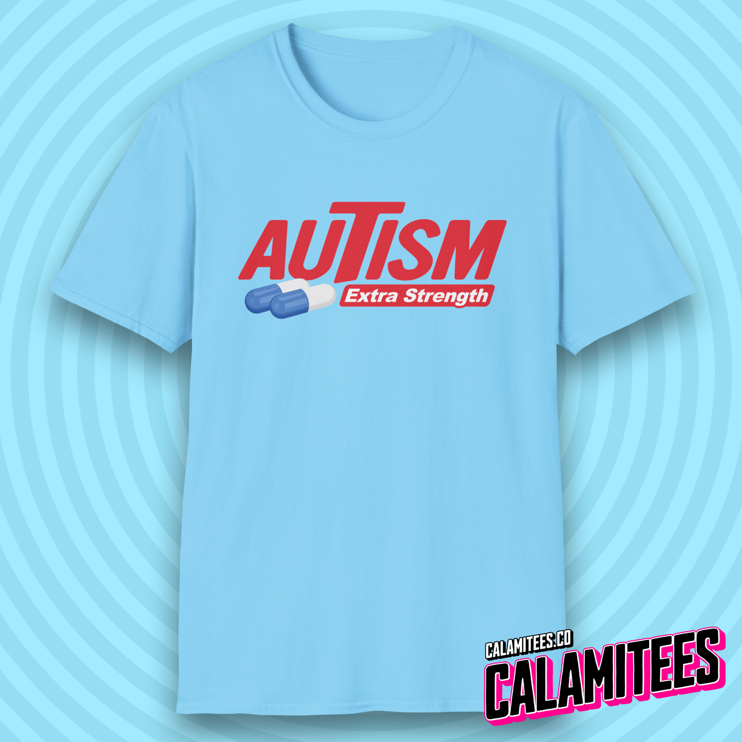 Autism Extra Strength Autistic Humor Parody Logo T-Shirt