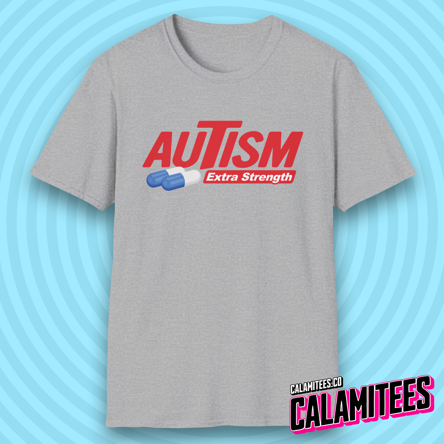 Autism Extra Strength Autistic Humor Parody Logo T-Shirt
