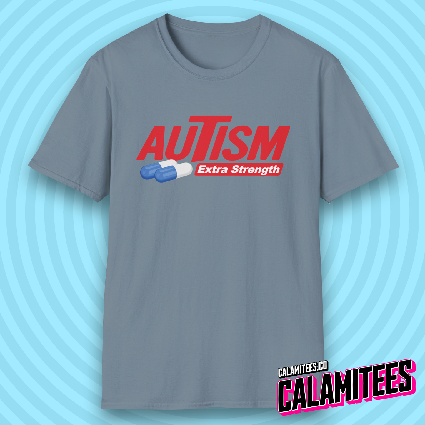Autism Extra Strength Autistic Humor Parody Logo T-Shirt