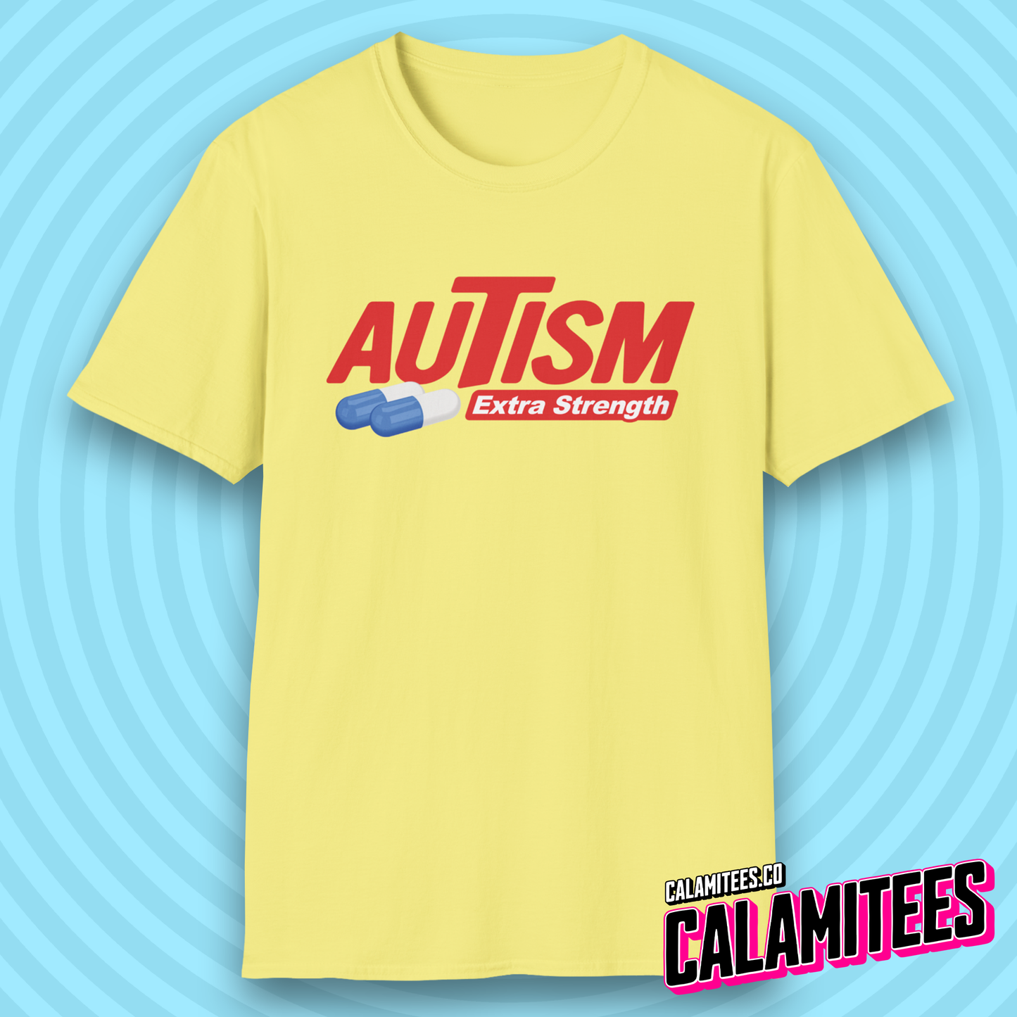 Autism Extra Strength Autistic Humor Parody Logo T-Shirt