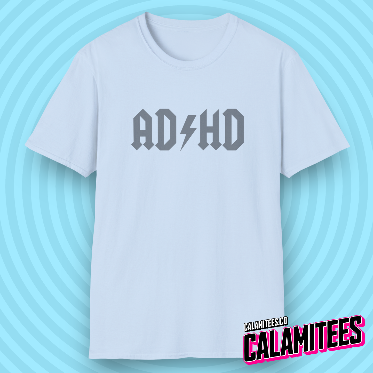 ADHD AD/HD ACDC AC/DC Parody Logo Graphic Tee for people with Attention Deficit Disorder ADHD humor t-shirt