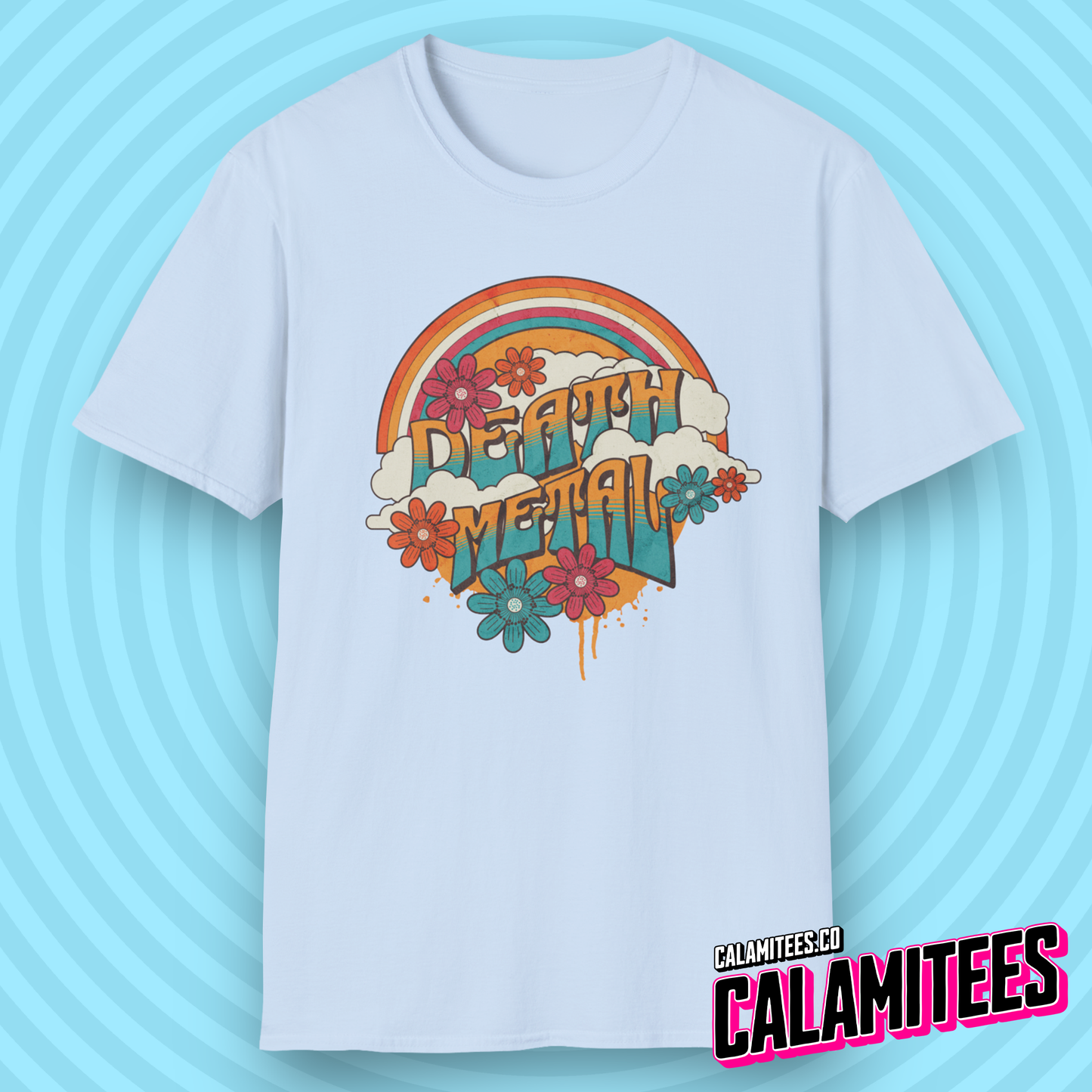 Death Metal Satirical 70s Hippie Style T-Shirt