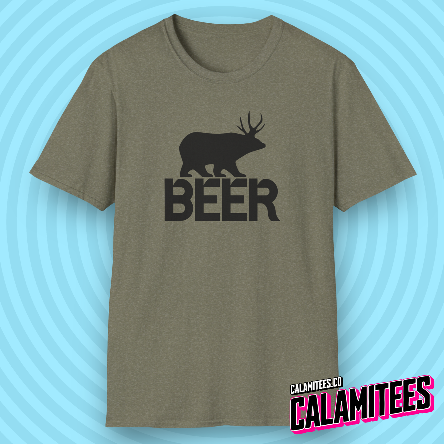 Beer - Bear with Deer Antlers - Behr Parody Logo (stacked) T-Shirt
