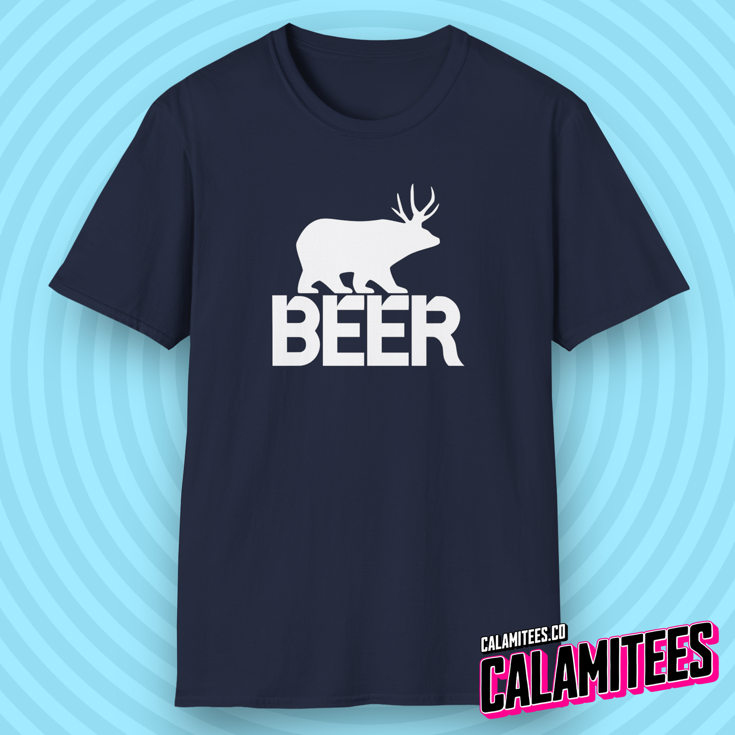 Beer - Bear with Deer Antlers - Behr Parody Logo (stacked) T-Shirt