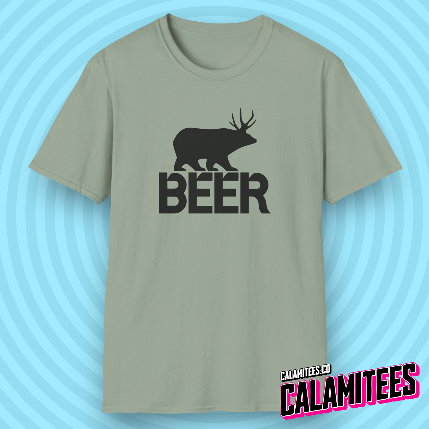 Beer - Bear with Deer Antlers - Behr Parody Logo (stacked) T-Shirt