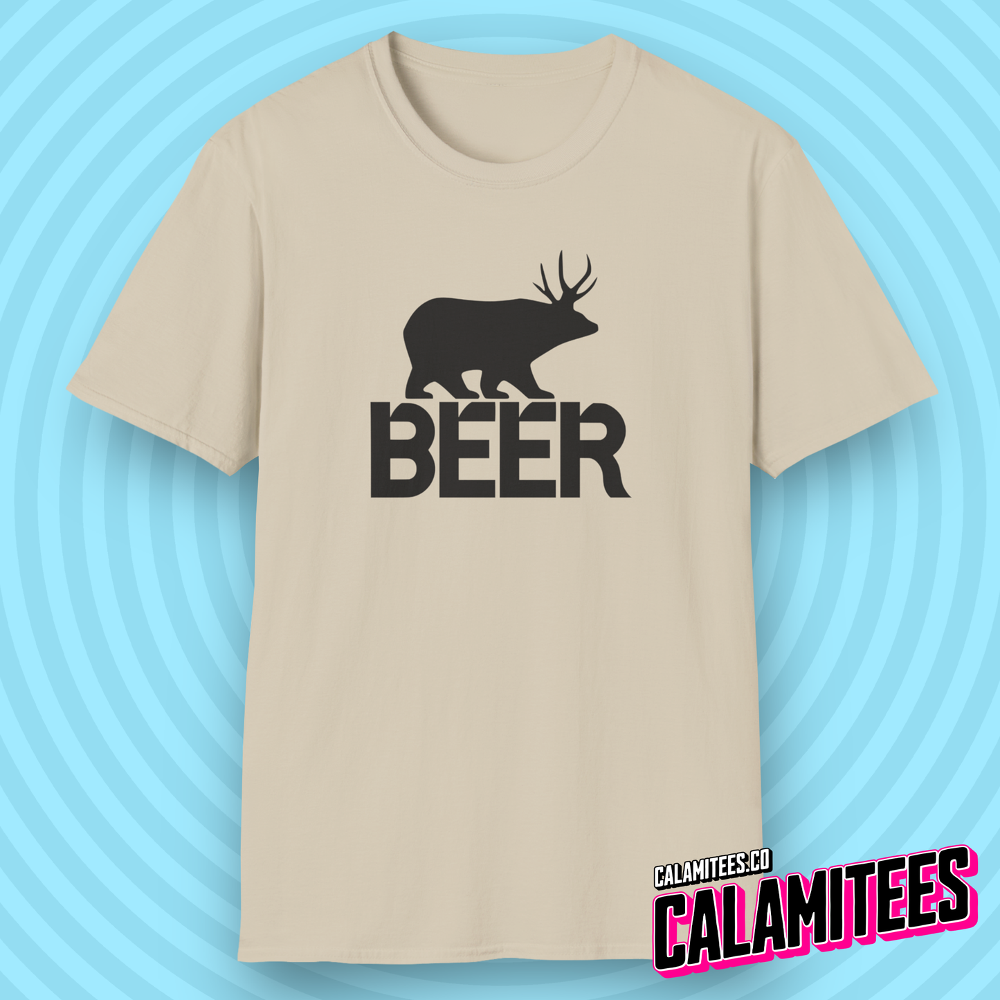 Beer - Bear with Deer Antlers - Behr Parody Logo (stacked) T-Shirt