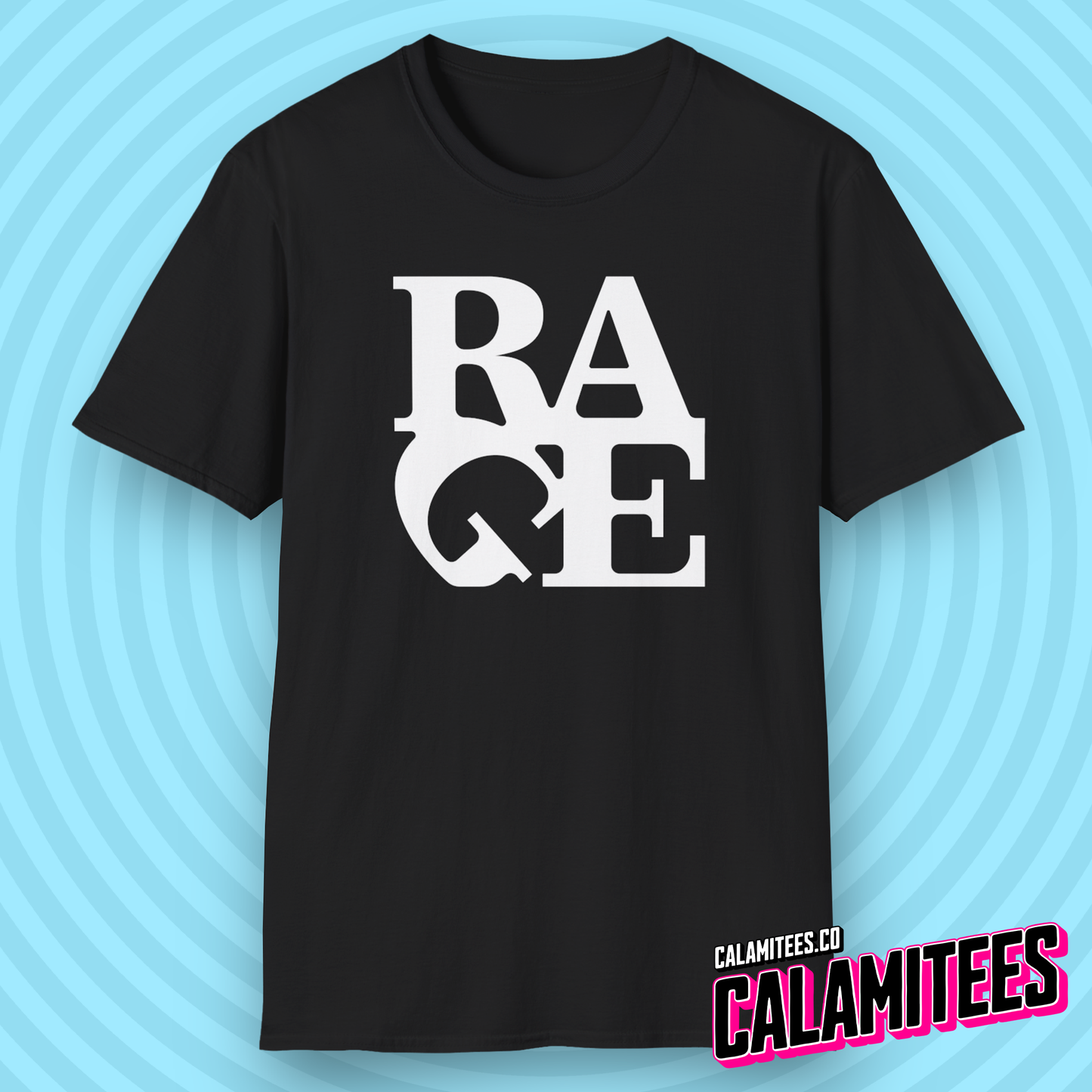 RAGE Artwork - LOVE Sculpture Artwork Parody Logo Graphic Tee Pop-Culture Funny T-Shirt