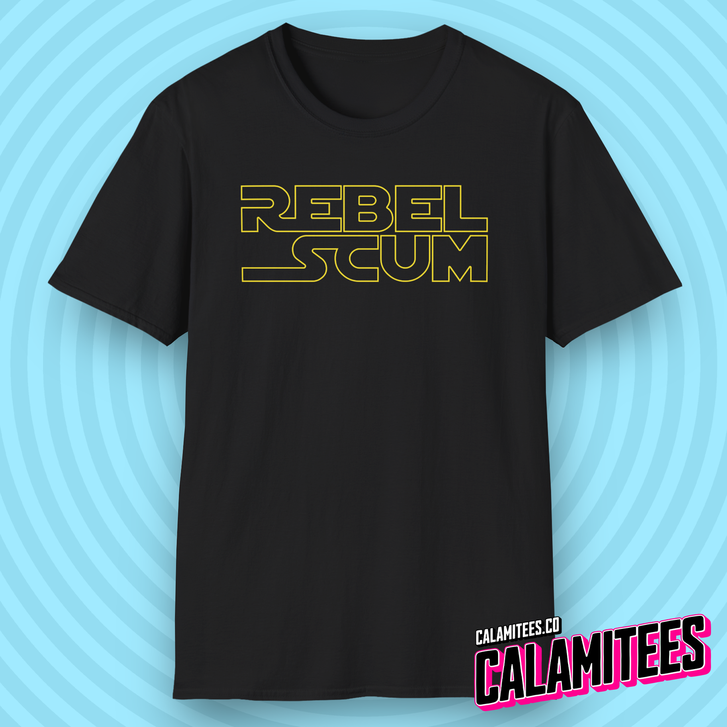 Rebel Scum - Star Wars Parody Logo T-Shirt Rebellion Nostalgia Graphic Tee Throwback Geek T-Shirt