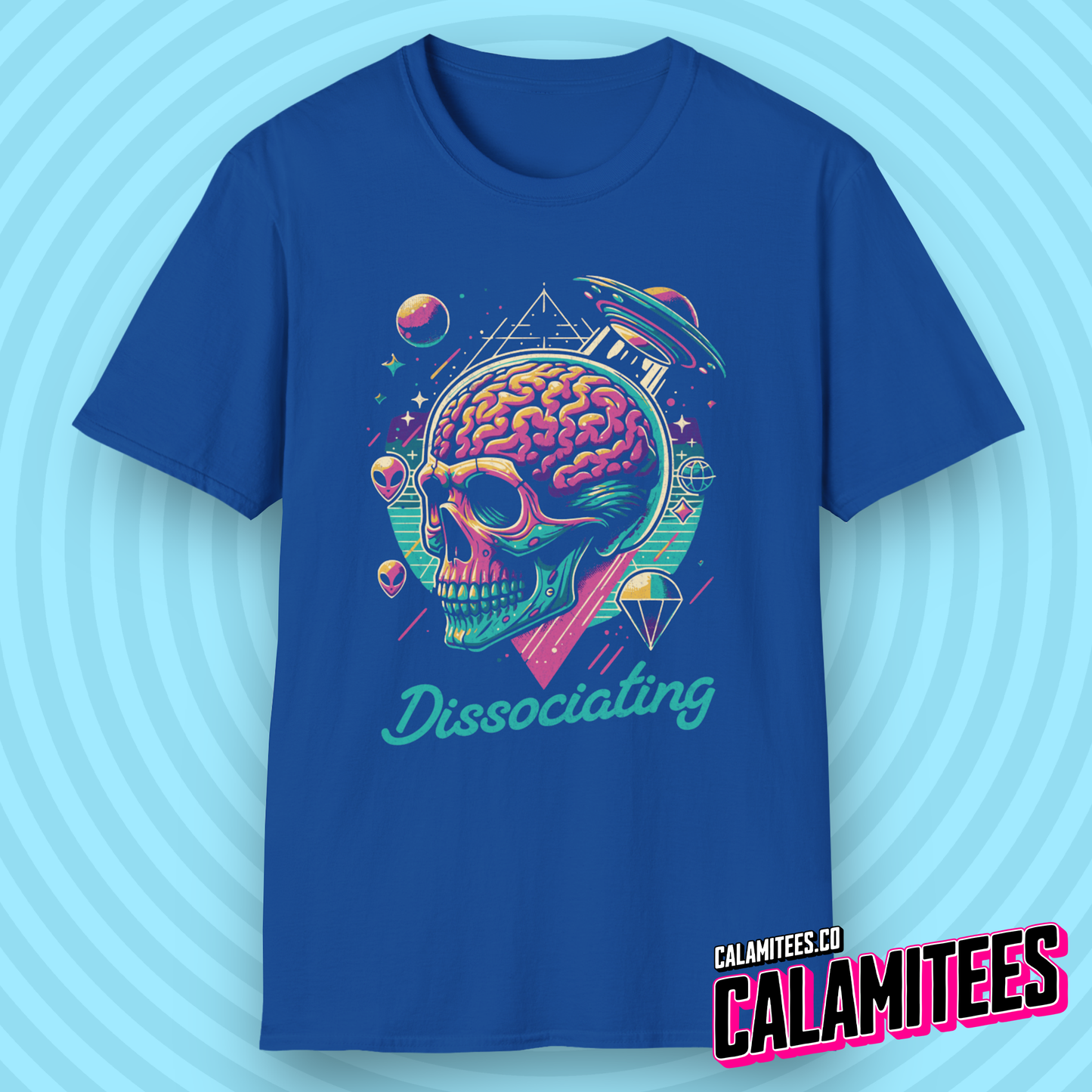 Dissociating - Space Case Brain Skull T-Shirt