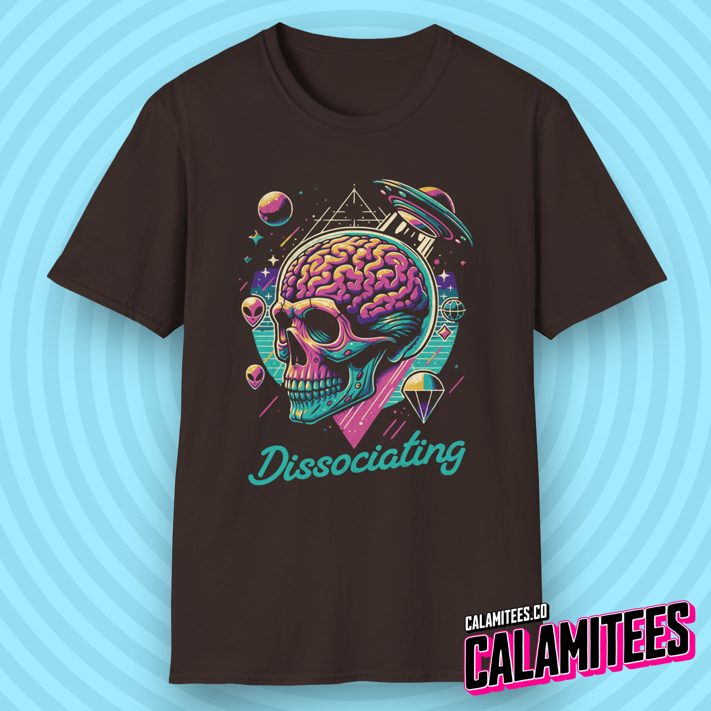 Dissociating - Space Case Brain Skull T-Shirt