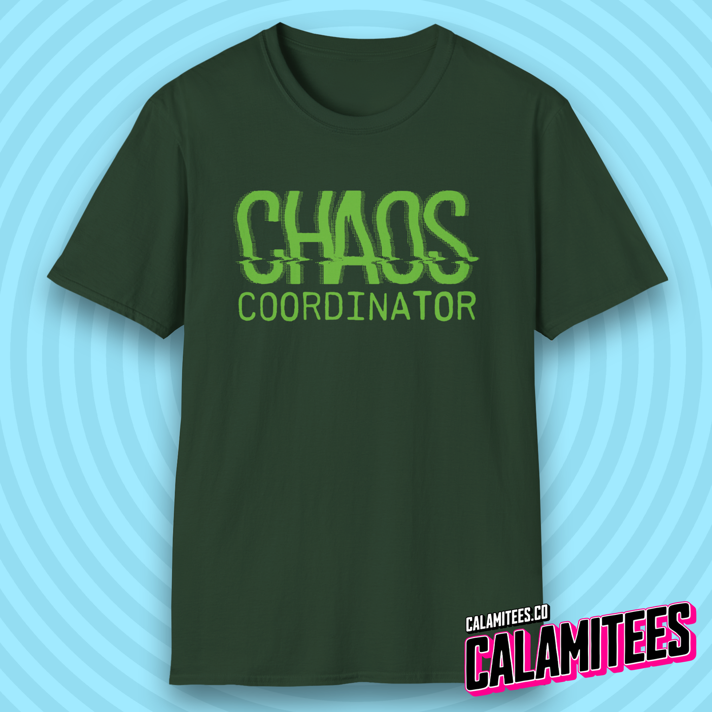 Chaos Coordinator Digital Glitch Hacker Style T-Shirt