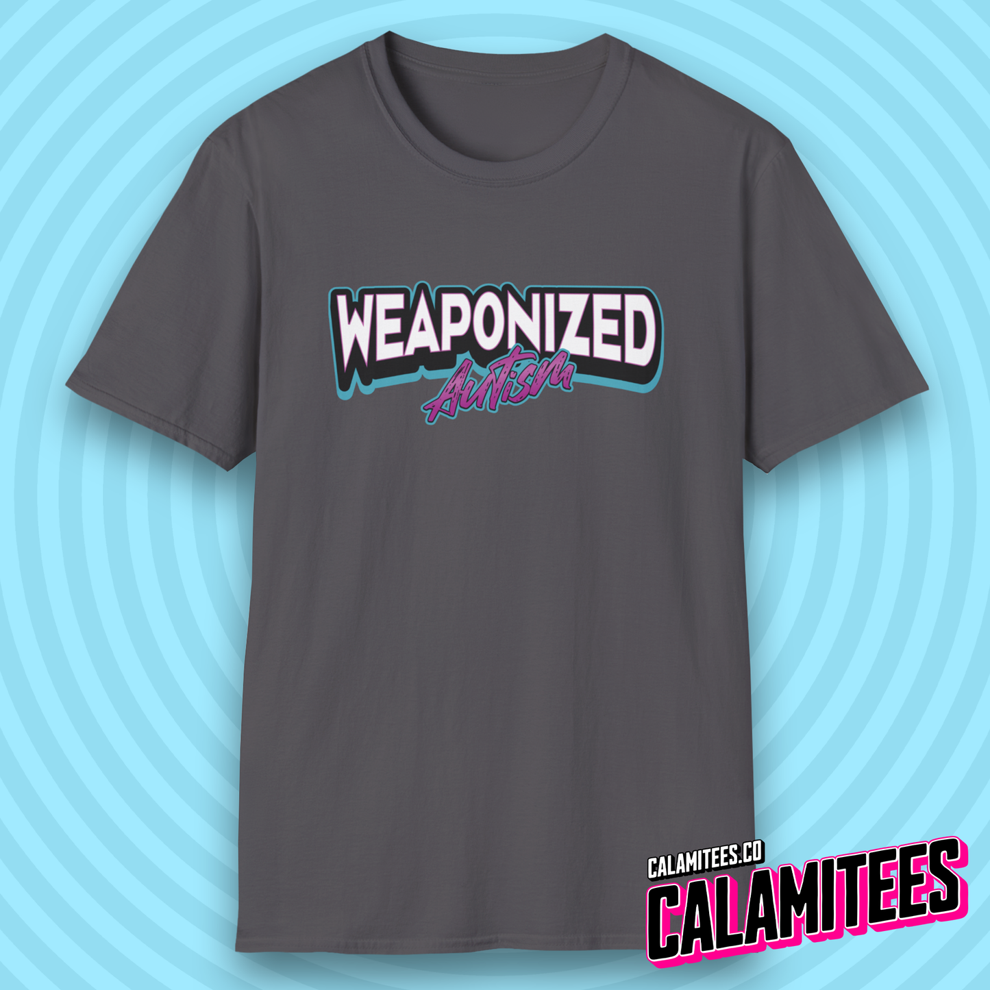 Weaponized Autism Logo Graphic Tee Funny T-Shirt for Autistics