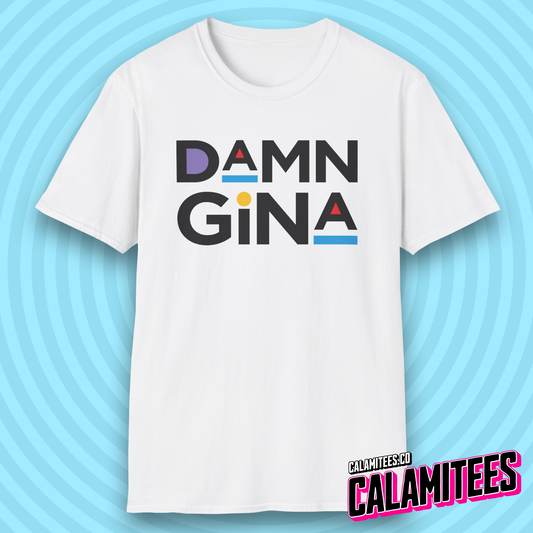 Damn Gina 90s Style Martin Logo Parody Quote T-Shirt