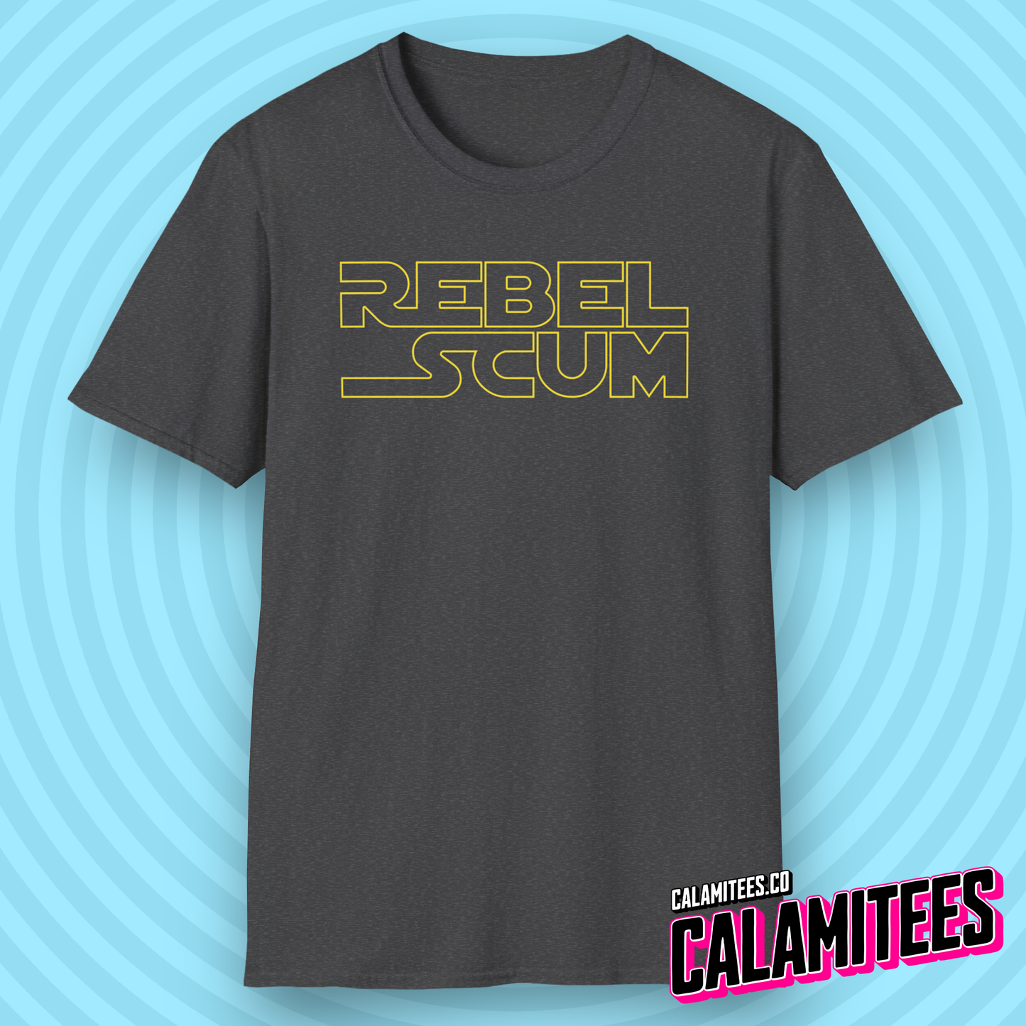 Rebel Scum - Star Wars Parody Logo T-Shirt Rebellion Nostalgia Graphic Tee Throwback Geek T-Shirt