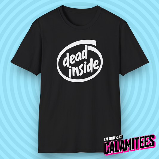 Dead Inside Intel Style Logo Parody Cynical Geek Humor T-Shirt