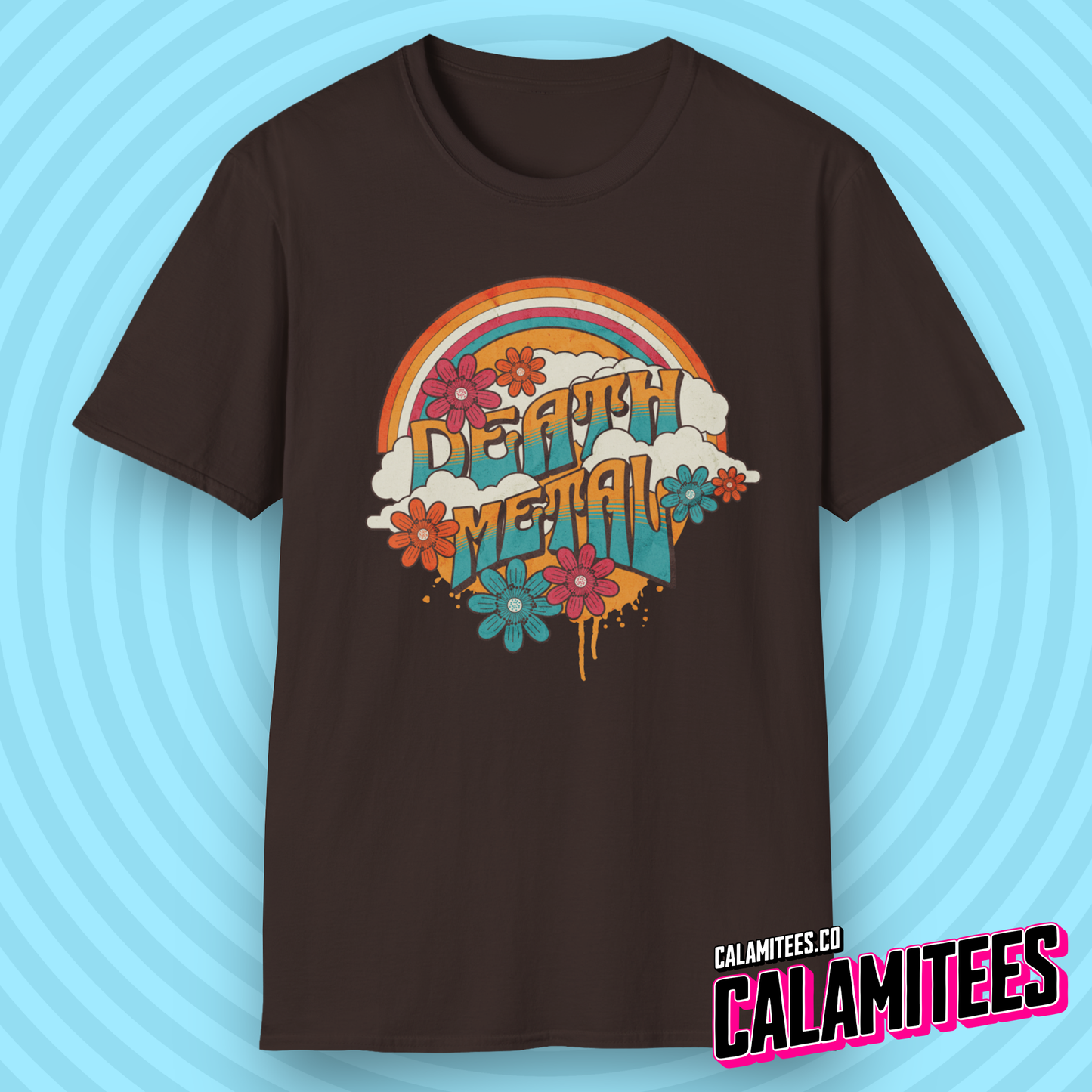 Death Metal Satirical 70s Hippie Style T-Shirt