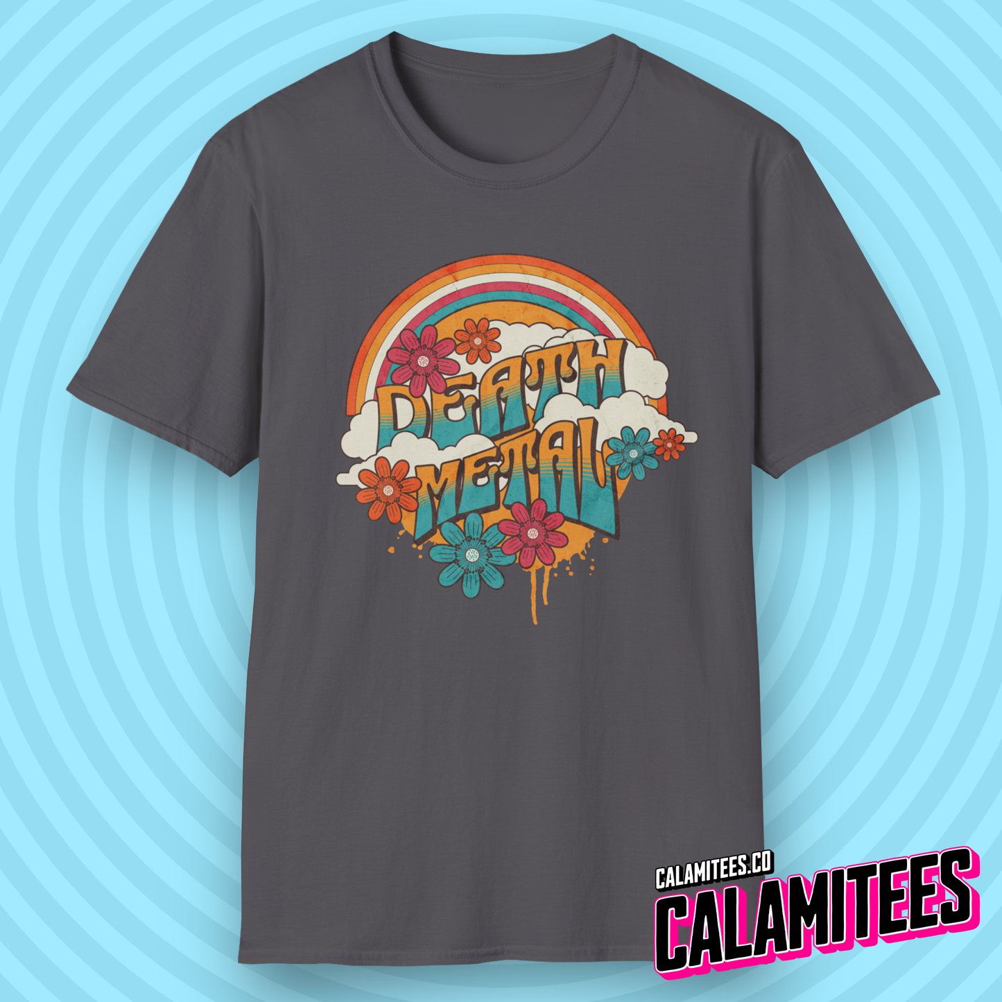 Death Metal Satirical 70s Hippie Style T-Shirt