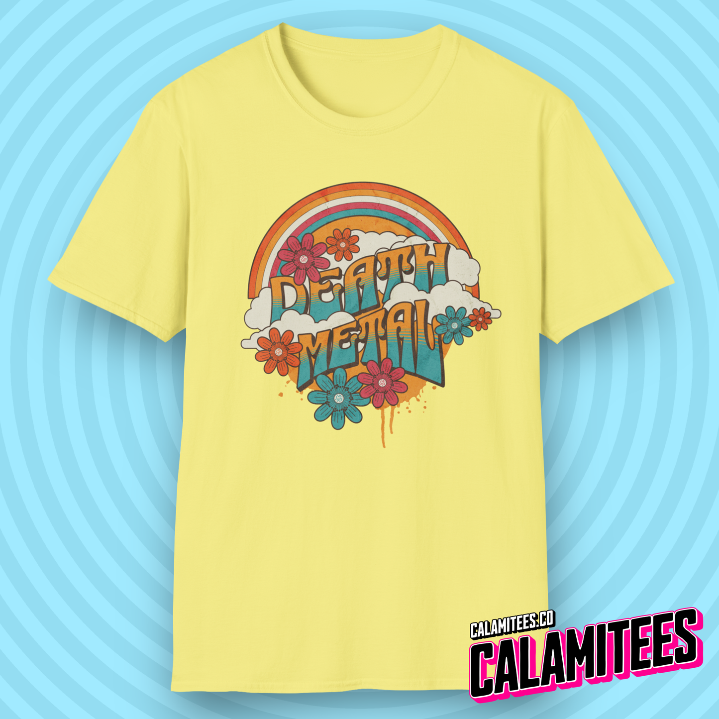 Death Metal Satirical 70s Hippie Style T-Shirt