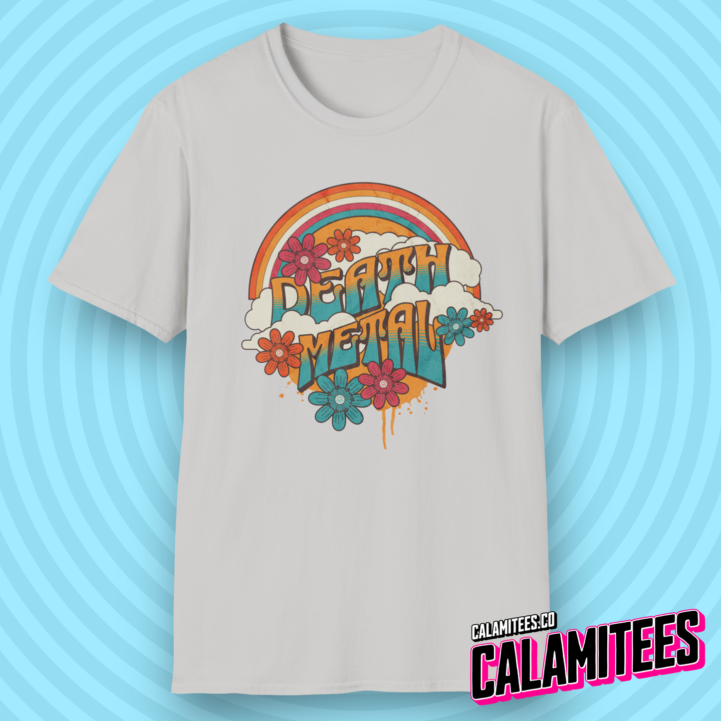 Death Metal Satirical 70s Hippie Style T-Shirt
