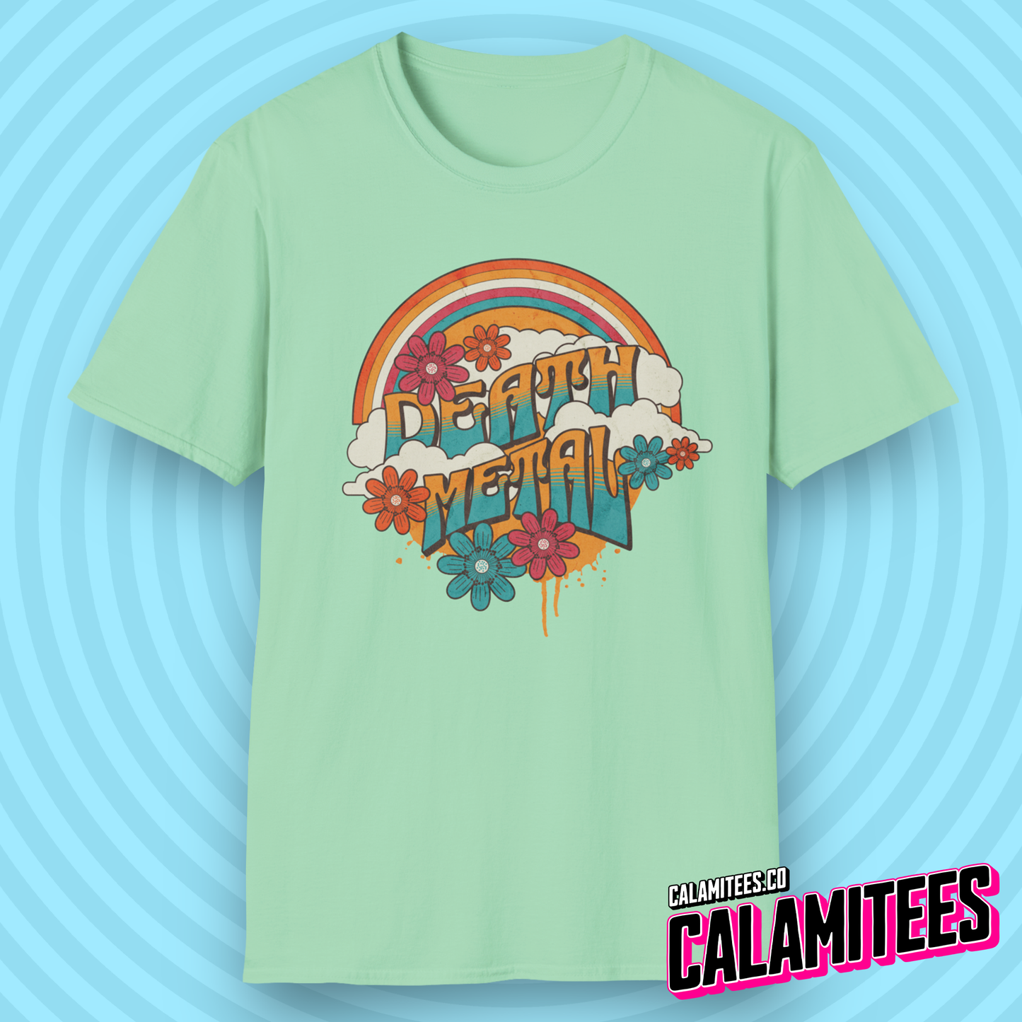 Death Metal Satirical 70s Hippie Style T-Shirt