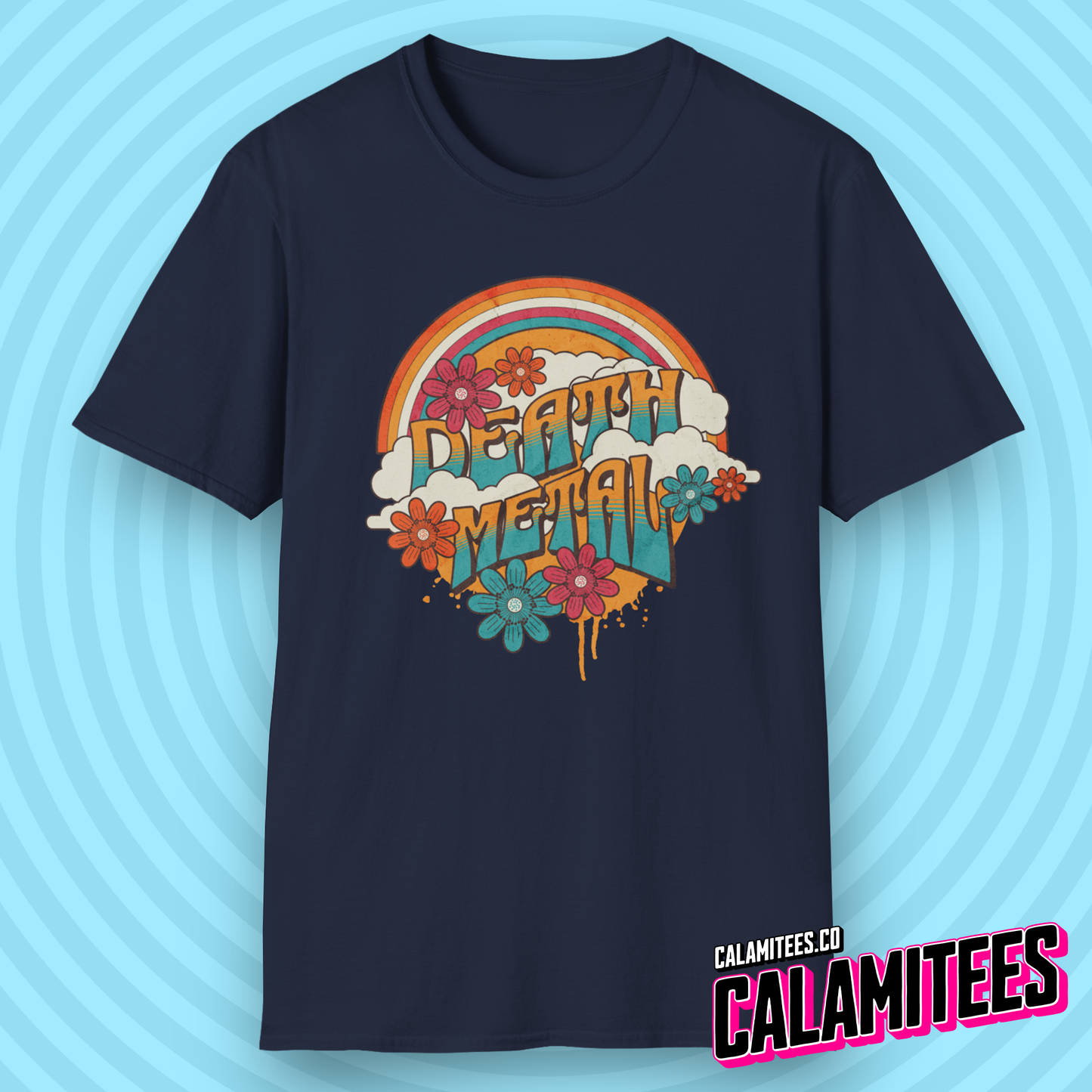 Death Metal Satirical 70s Hippie Style T-Shirt