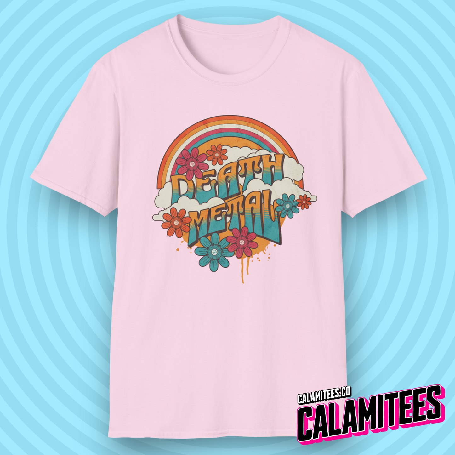 Death Metal Satirical 70s Hippie Style T-Shirt