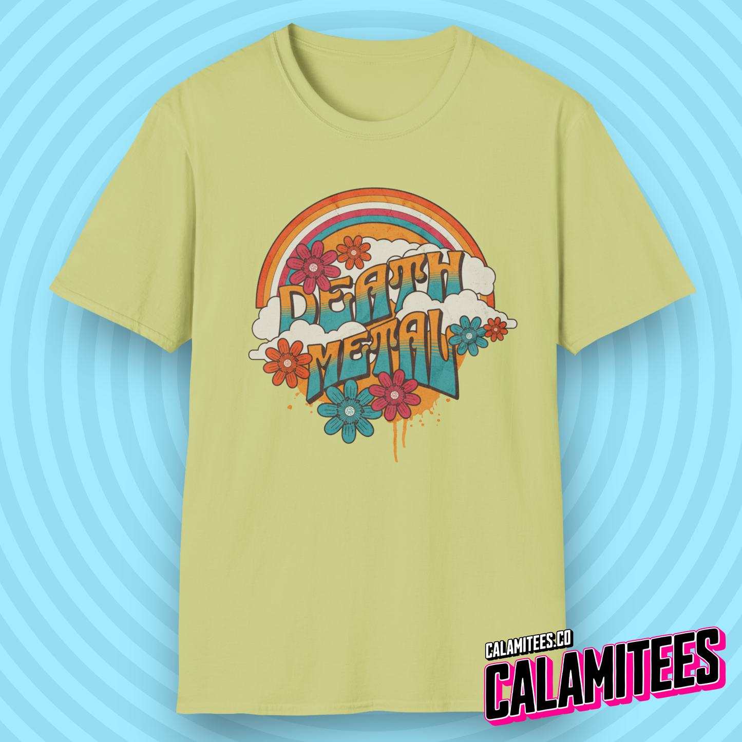 Death Metal Satirical 70s Hippie Style T-Shirt