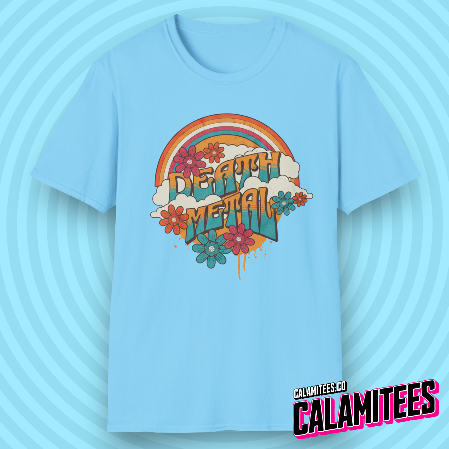 Death Metal Satirical 70s Hippie Style T-Shirt