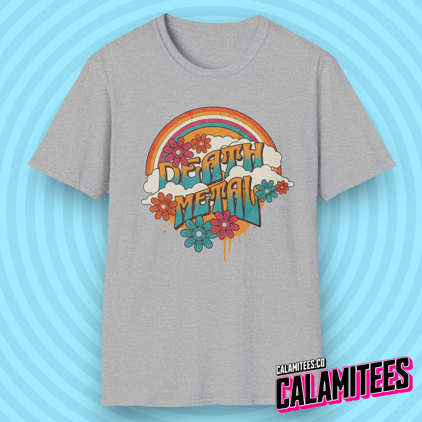 Death Metal Satirical 70s Hippie Style T-Shirt
