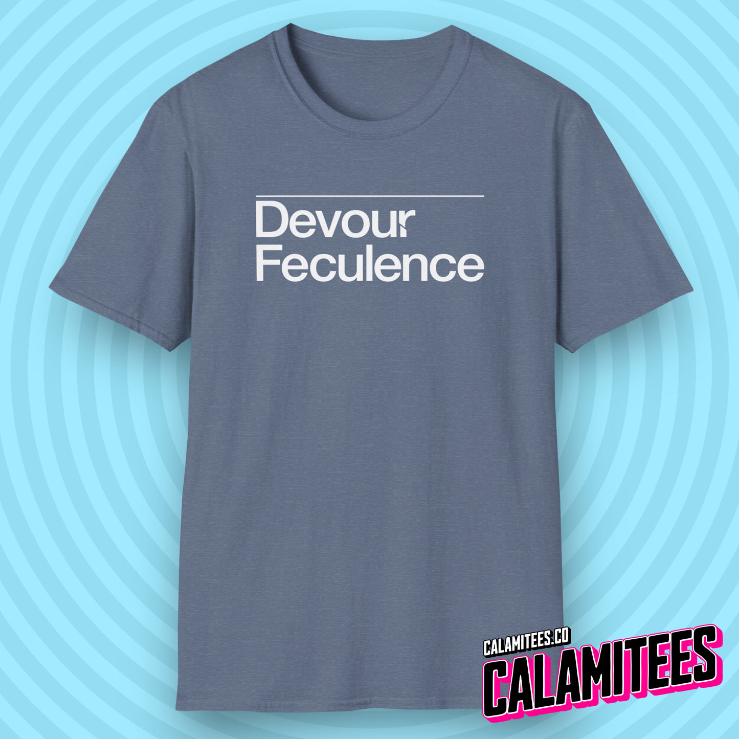 Devour Feculence Milchick Quote from Severance Black and White Photo Severance Title Logo Style Graphic Tee Devour Feculence CALAMITEES.co