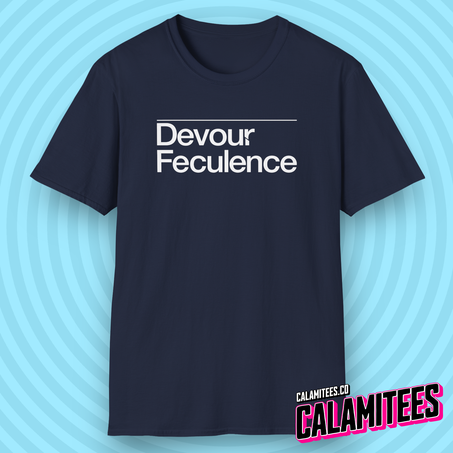 Devour Feculence Milchick Quote from Severance Black and White Photo Severance Title Logo Style Graphic Tee Devour Feculence CALAMITEES.co