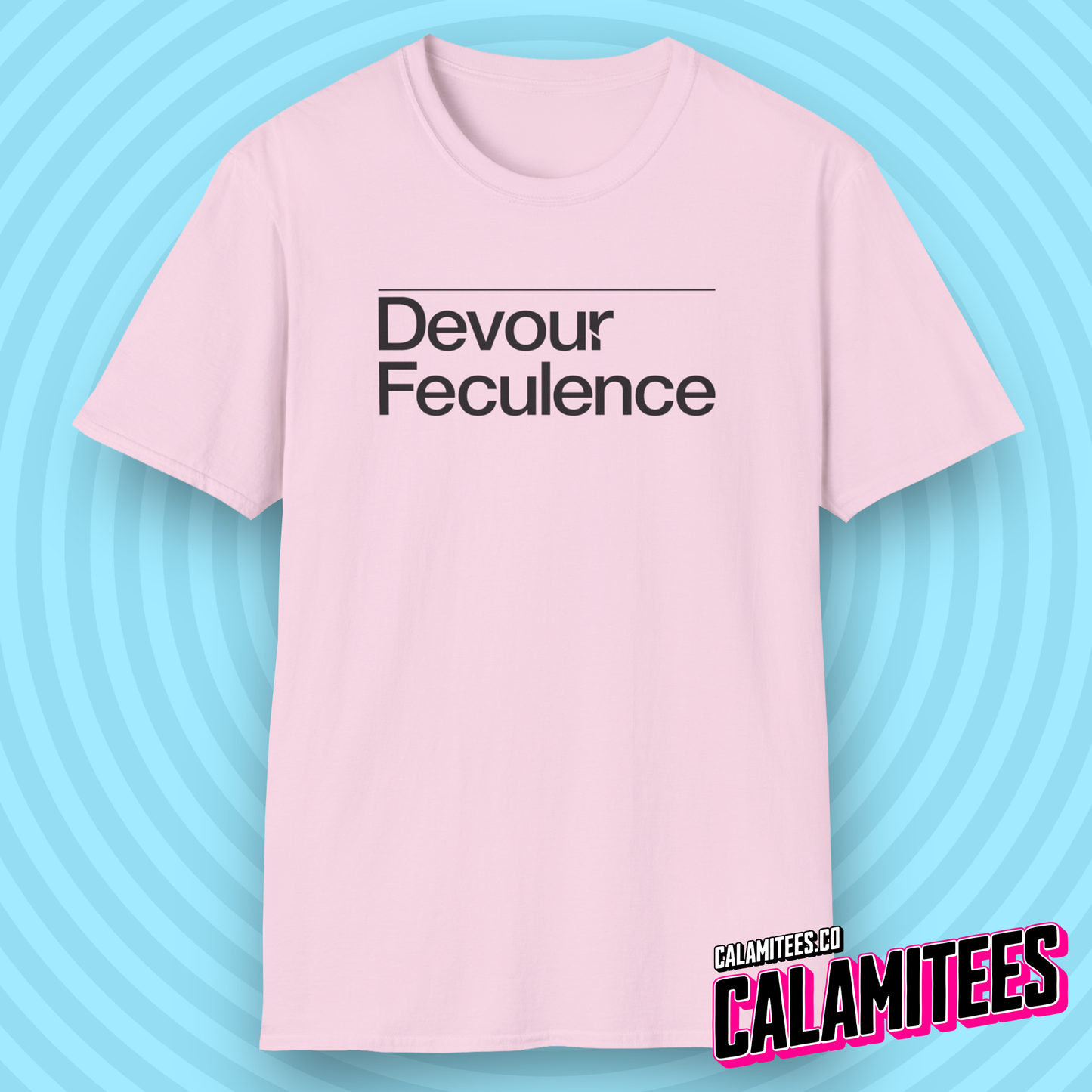 Devour Feculence Milchick Quote from Severance Black and White Photo Severance Title Logo Style Graphic Tee Devour Feculence CALAMITEES.co