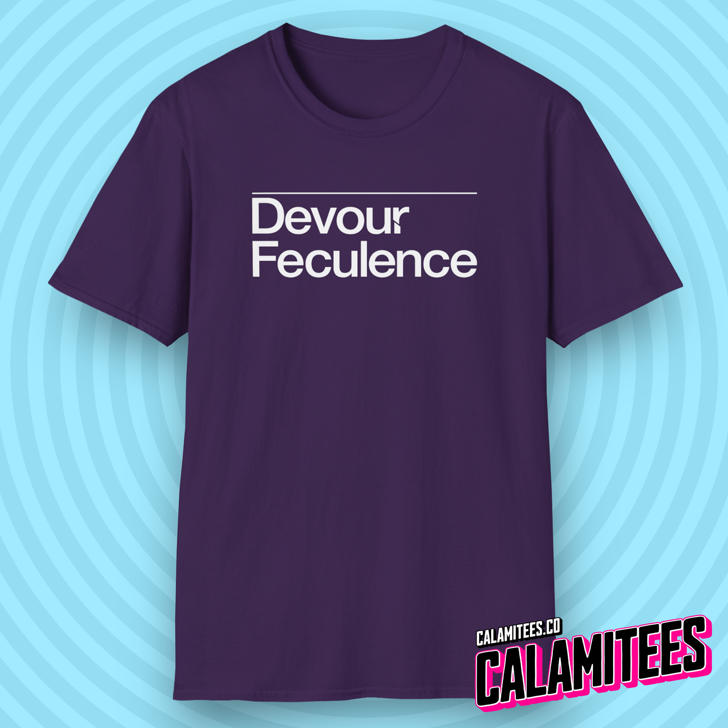 Devour Feculence Milchick Quote from Severance Black and White Photo Severance Title Logo Style Graphic Tee Devour Feculence CALAMITEES.co