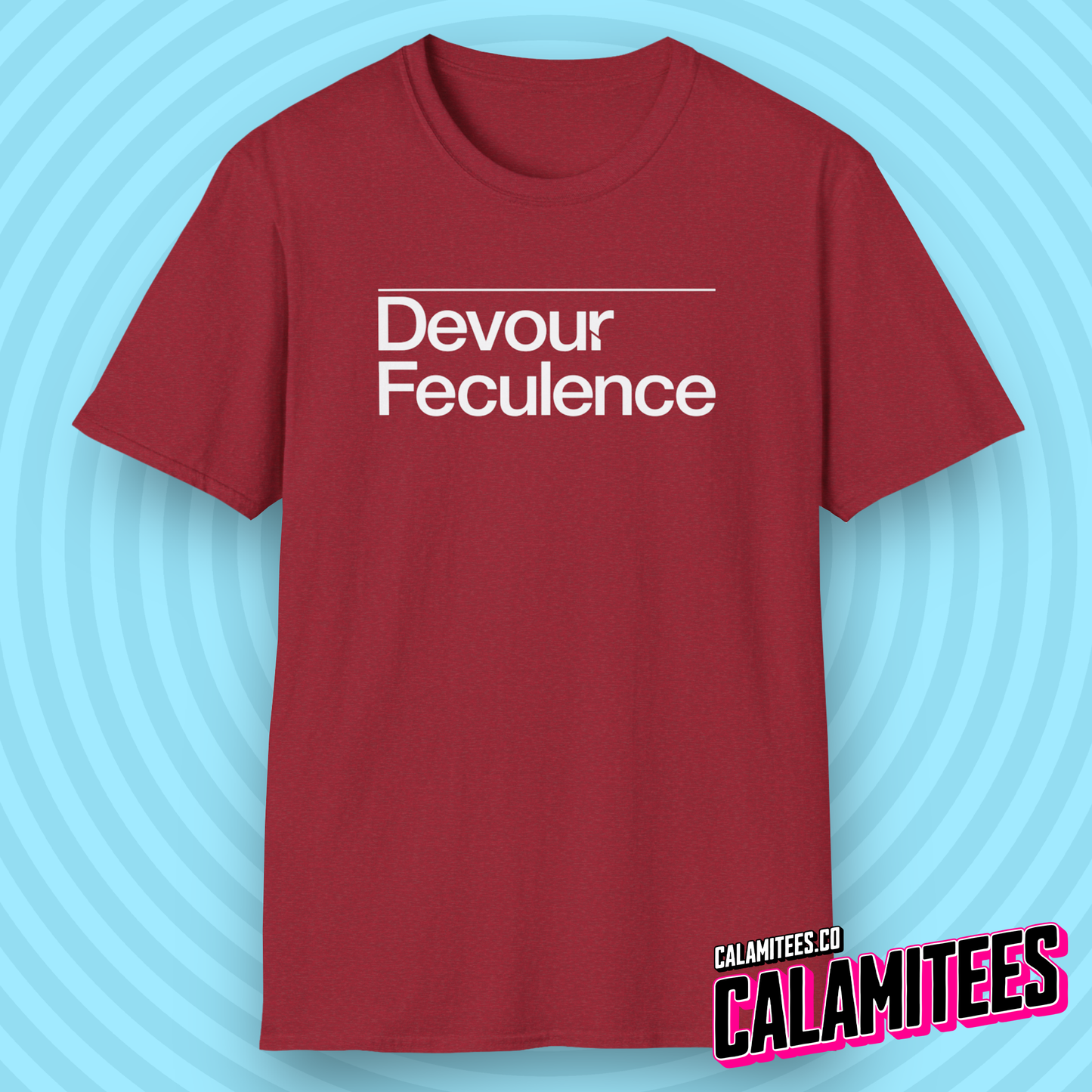 Devour Feculence Milchick Quote from Severance Black and White Photo Severance Title Logo Style Graphic Tee Devour Feculence CALAMITEES.co