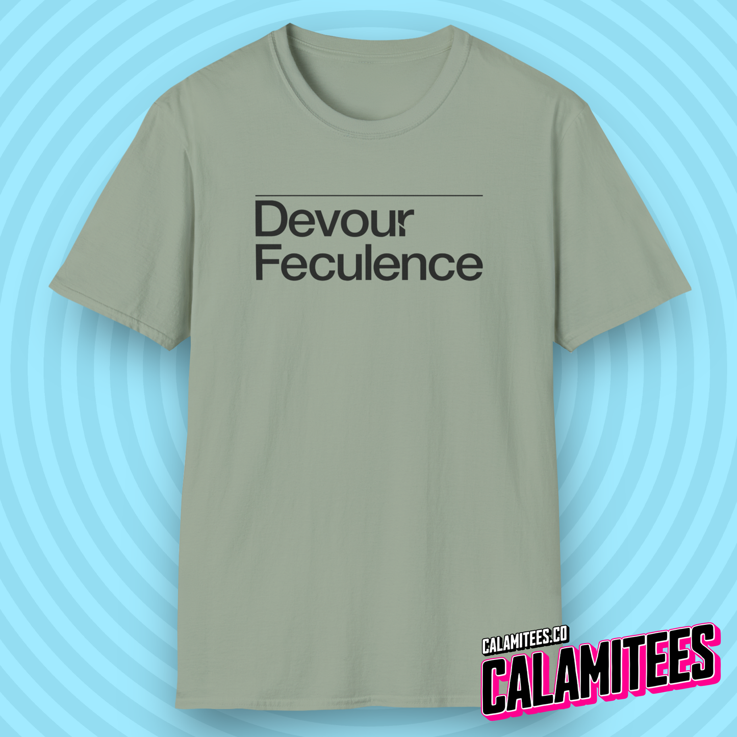 Devour Feculence Milchick Quote from Severance Black and White Photo Severance Title Logo Style Graphic Tee Devour Feculence CALAMITEES.co