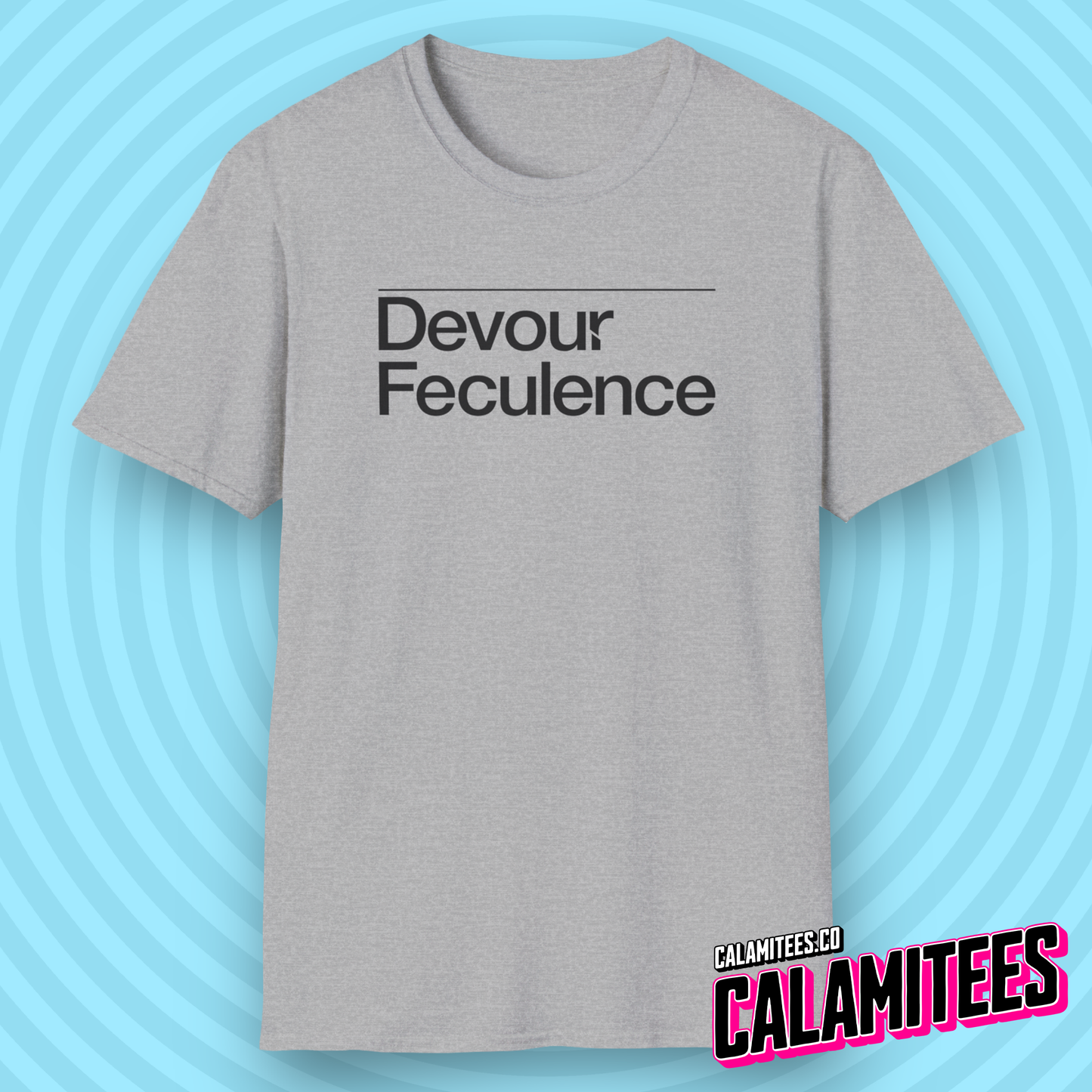 Devour Feculence Milchick Quote from Severance Black and White Photo Severance Title Logo Style Graphic Tee Devour Feculence CALAMITEES.co