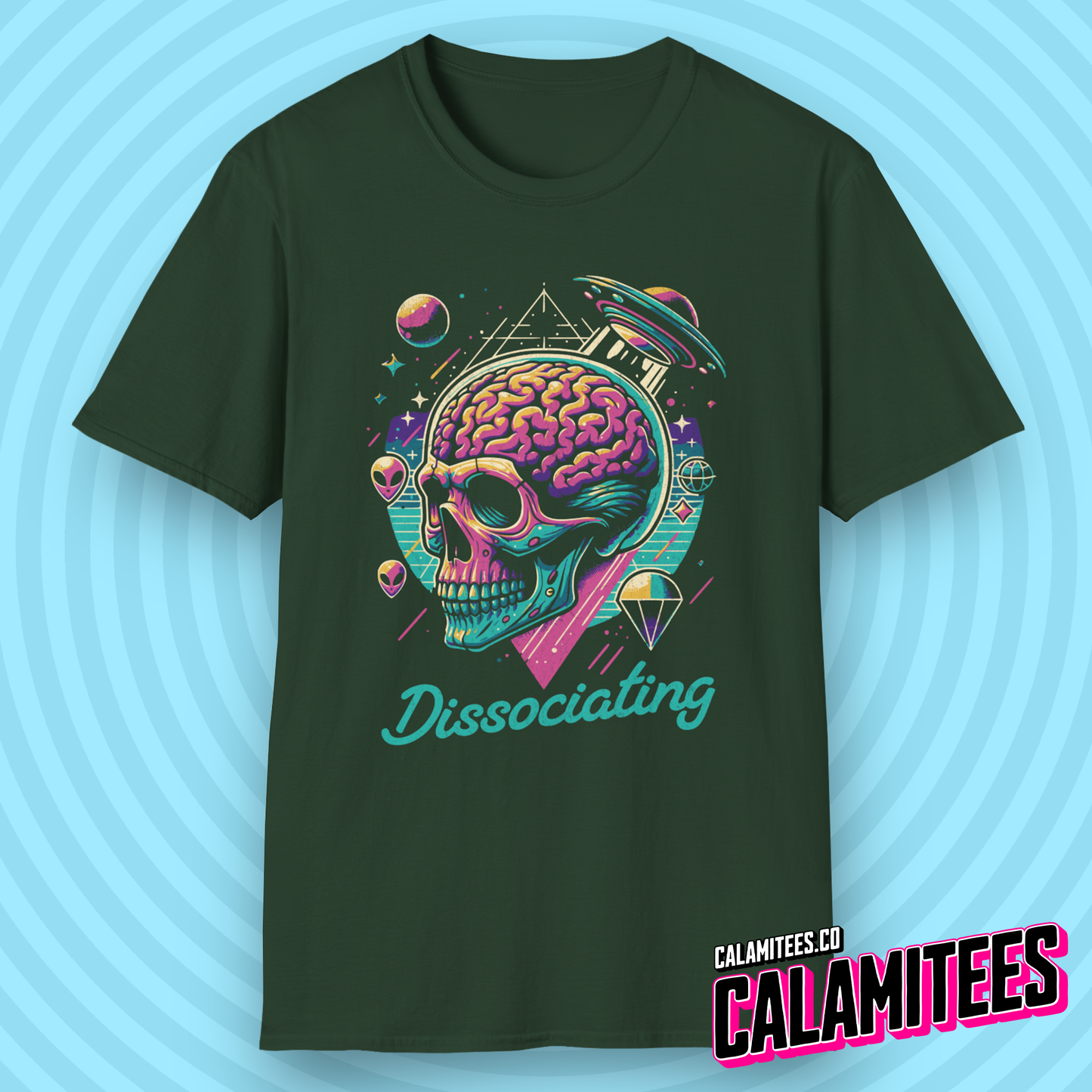 Dissociating - Space Case Brain Skull T-Shirt